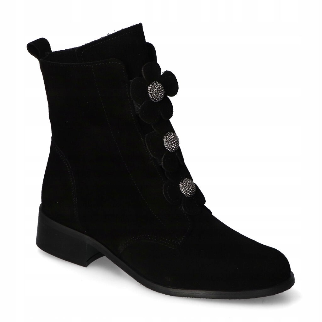 Černé semišové kotníkové Kotníkové Boty Nicole 3085/028, velikost 37