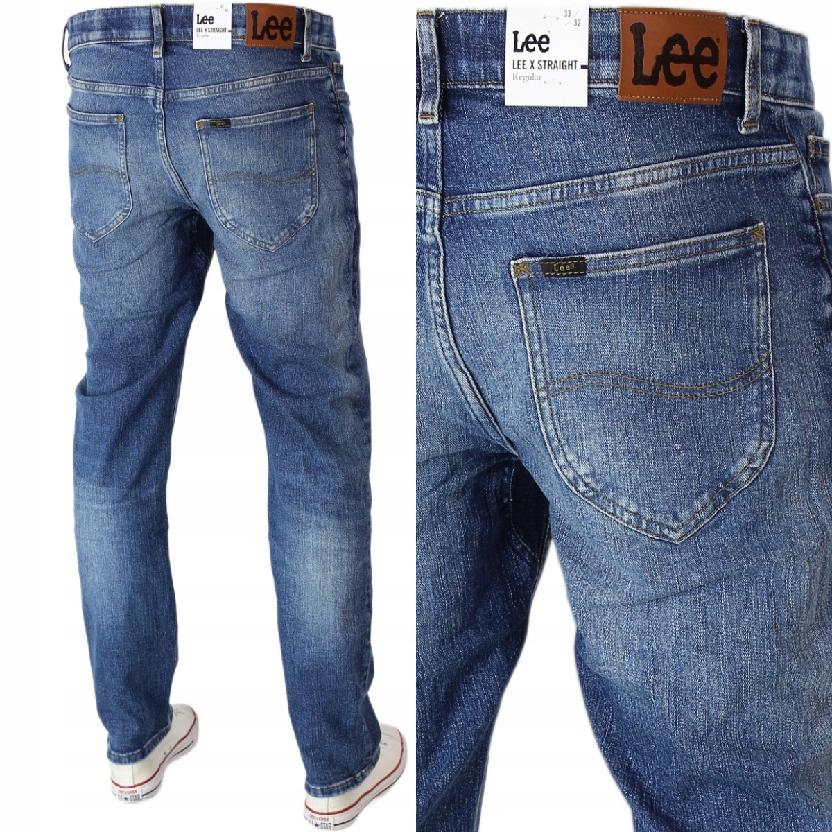 Lee Mvp x Straight Regular Fit Jeansy Spodnie "carzi" W32 L32