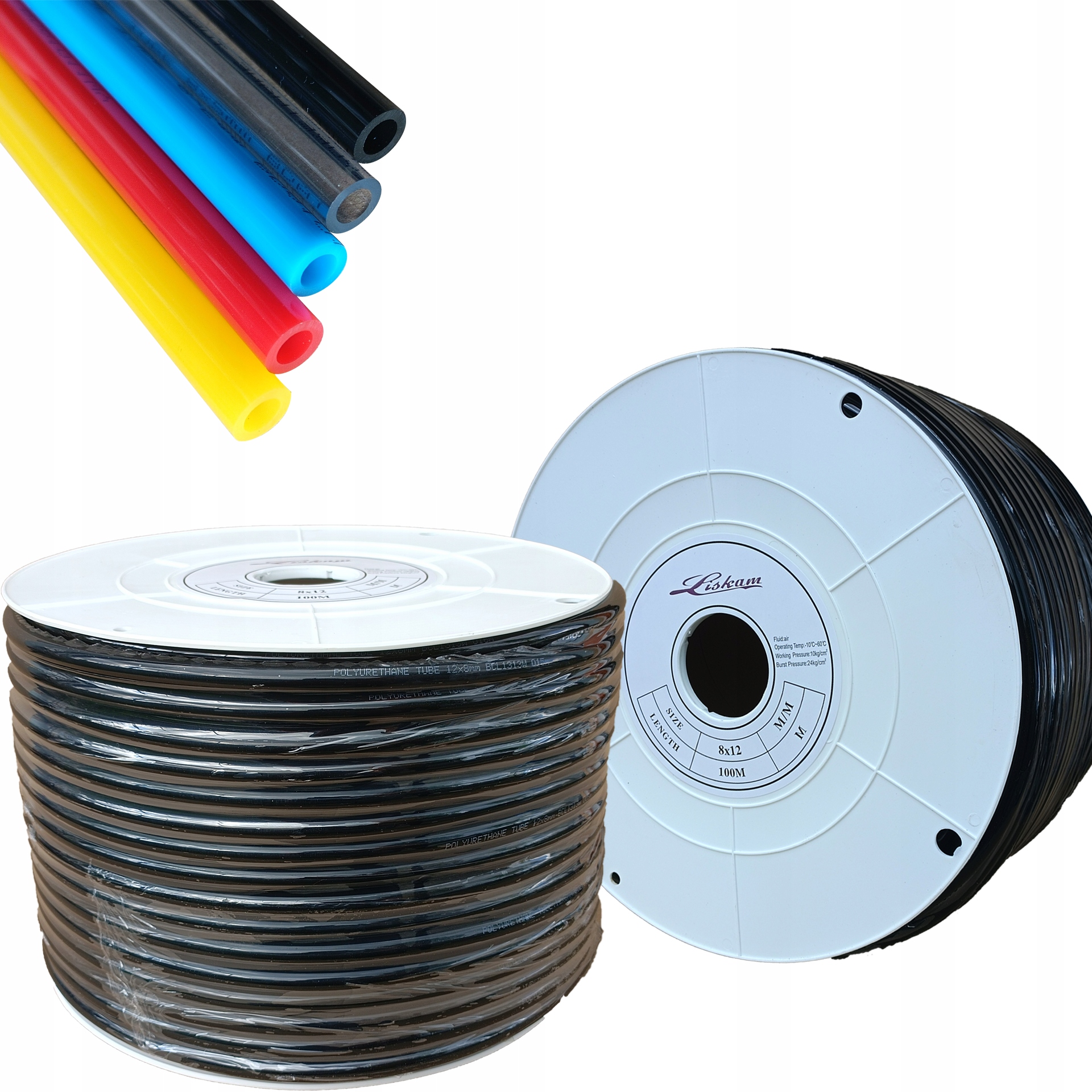 Kabel Polyuretan Pneumatický Pu Tekalan 12x8 mm Černý 25 M