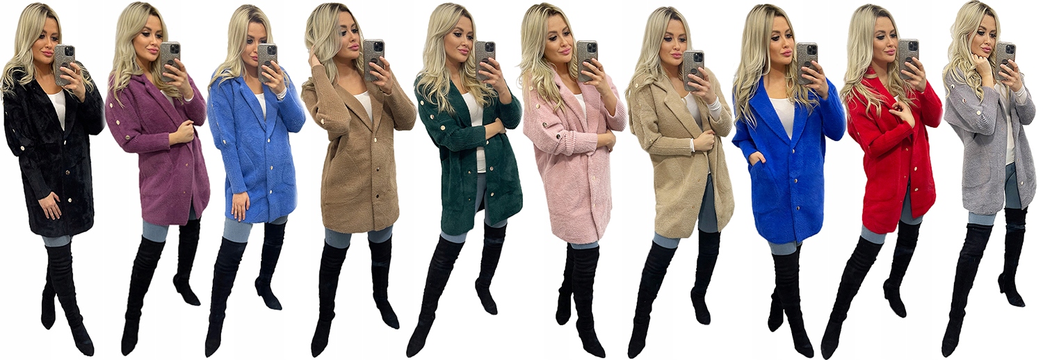 Płaszcz ALPAKI kurtka WEŁNA MODNE KOLORY oversize Marka Katmandi