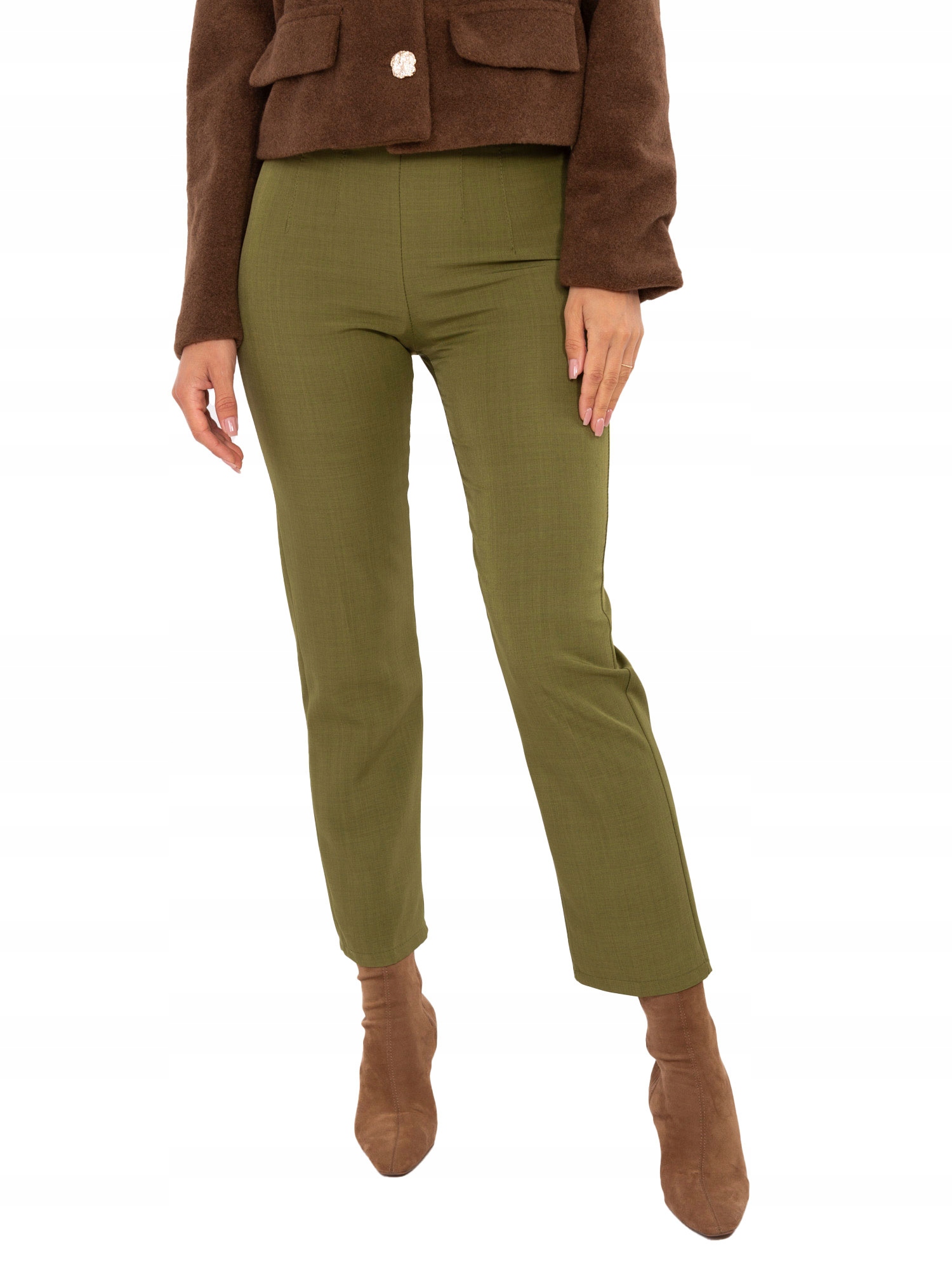 Spodnie Materiałowe Cygaretki Damskie Zwężane