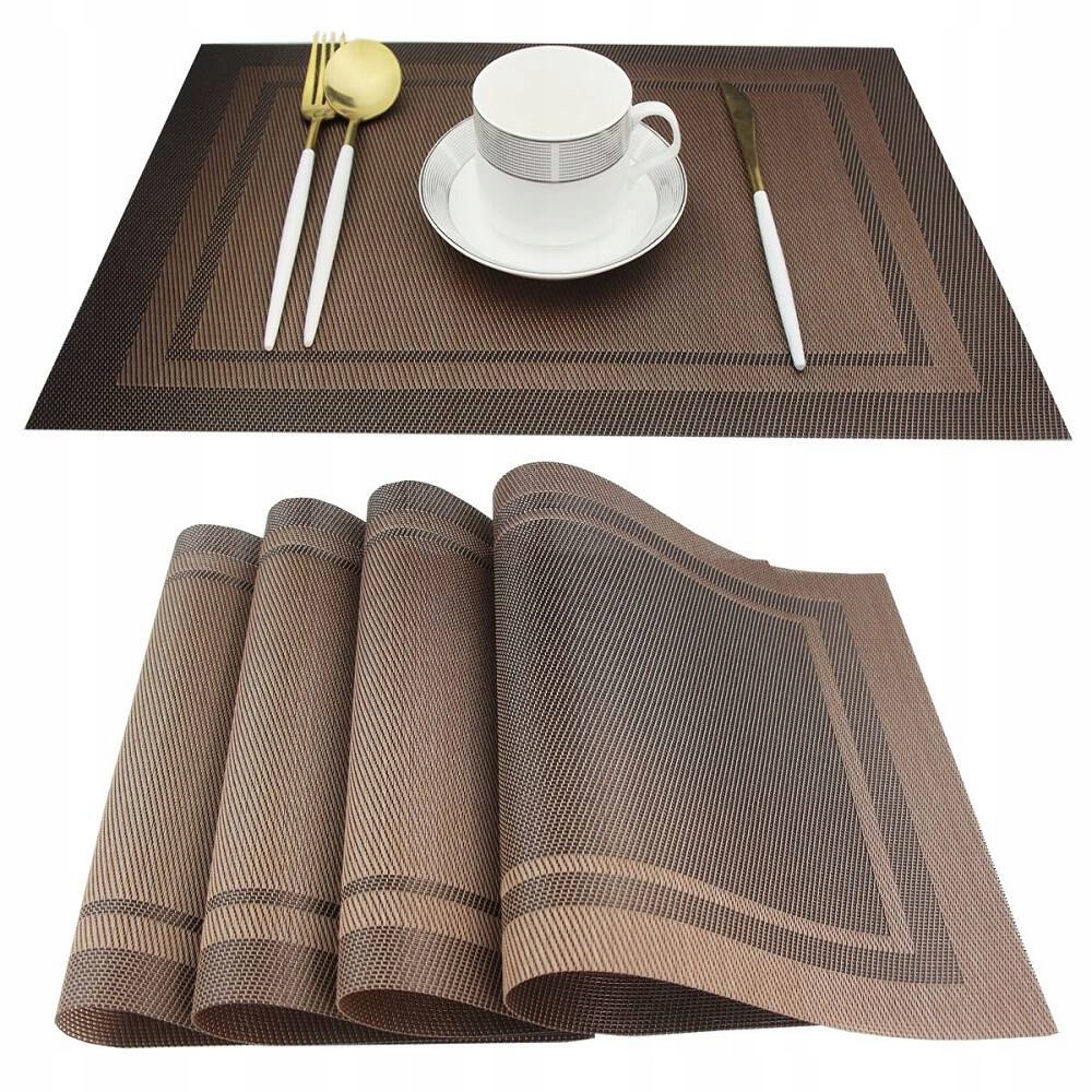 

Podkładka Na Stół Pvc Mata Odporna Zestaw 4 Brąz