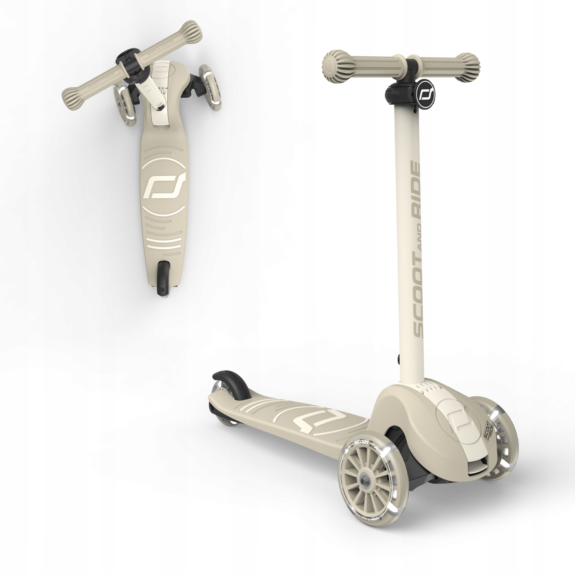 Scoot and Ride Highwaykick 3S Hulajnoga Trójkołowa Led Sterowanie 2w1 Ash