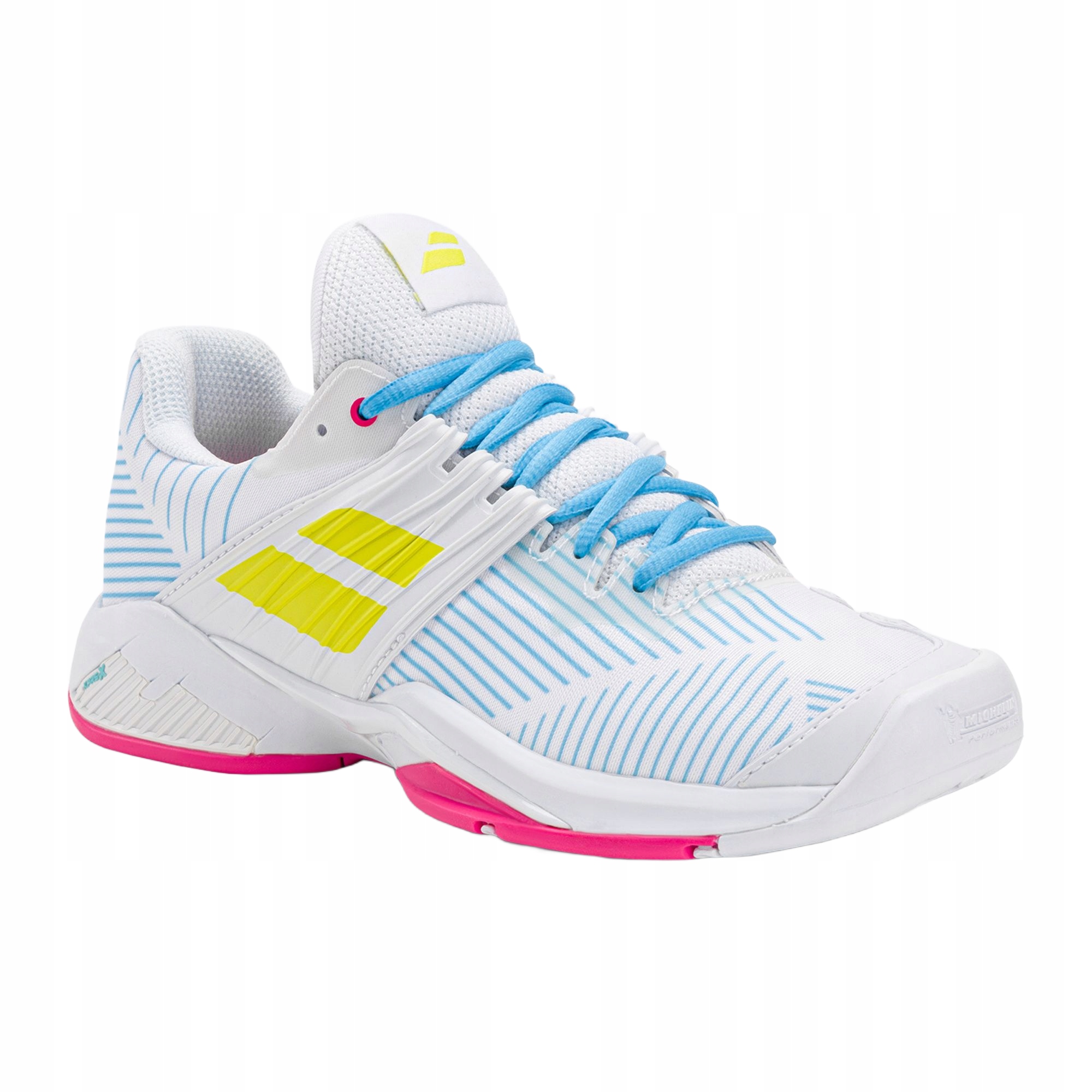 Buty do tenisa damskie Babolat 21 Jet Mach 3 Clay white/sulphur spring 38.5