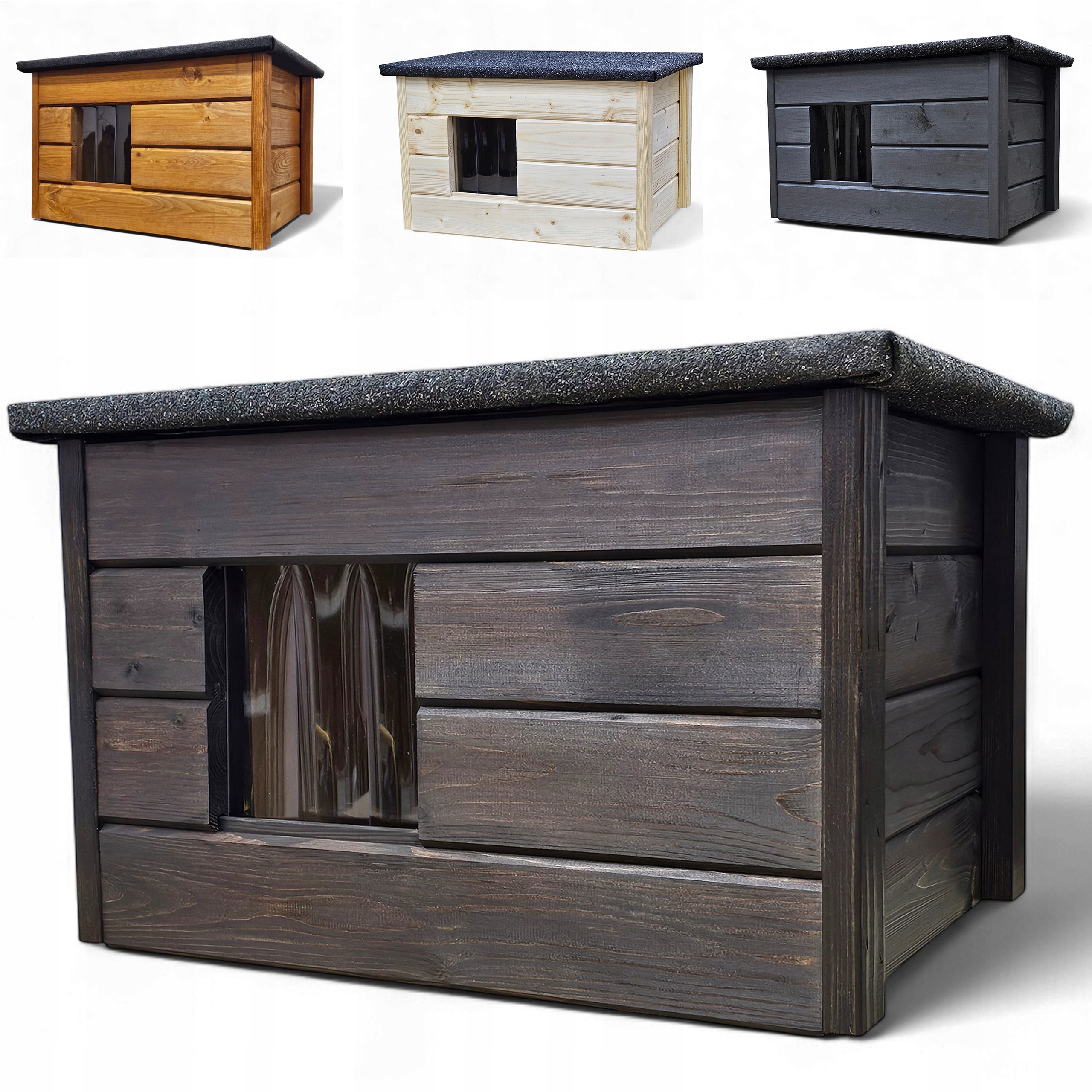 Piękna Buda Domek Dla Kota Psa 3X Malowana Już Złożna Ocieplana Palisander