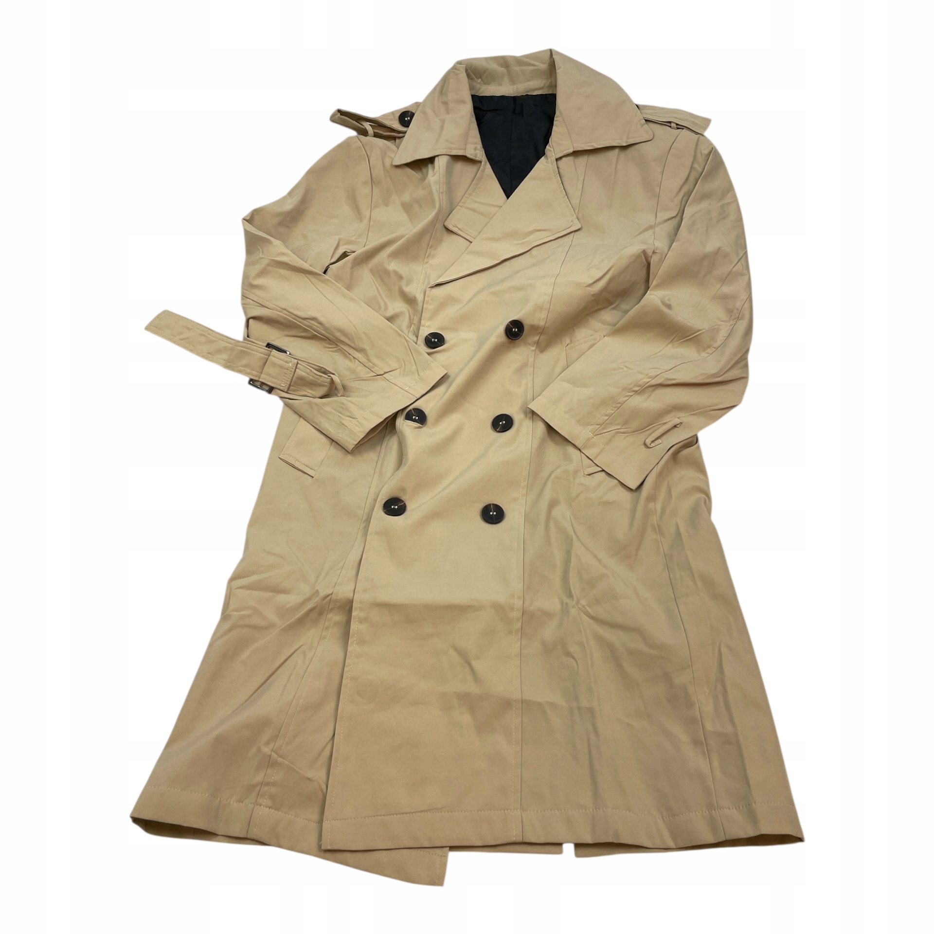 Trencz damski Old Money beżowy klasyczny płaszcz M