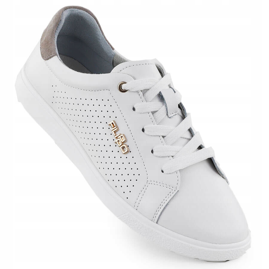 Kožené sportovní polobotky bílé Filippo DP6738 41