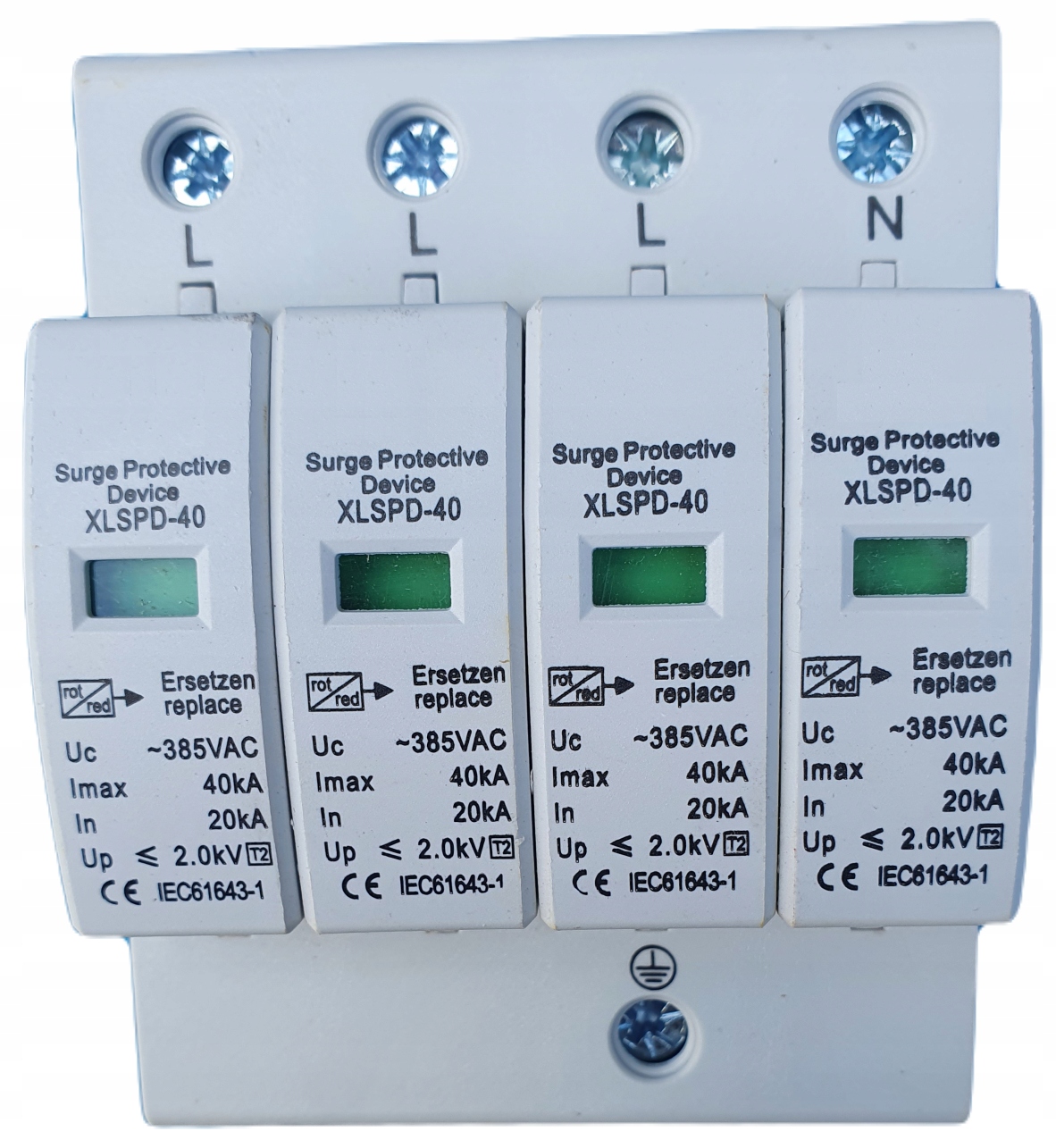

3 Faz Ogranicznik Przepięć 385V Ac 4P T2 40kA