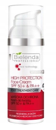 Bielenda Post Treatment Care – Vysoká Ochrana Pleťový krém Spf 50+ & Pa++