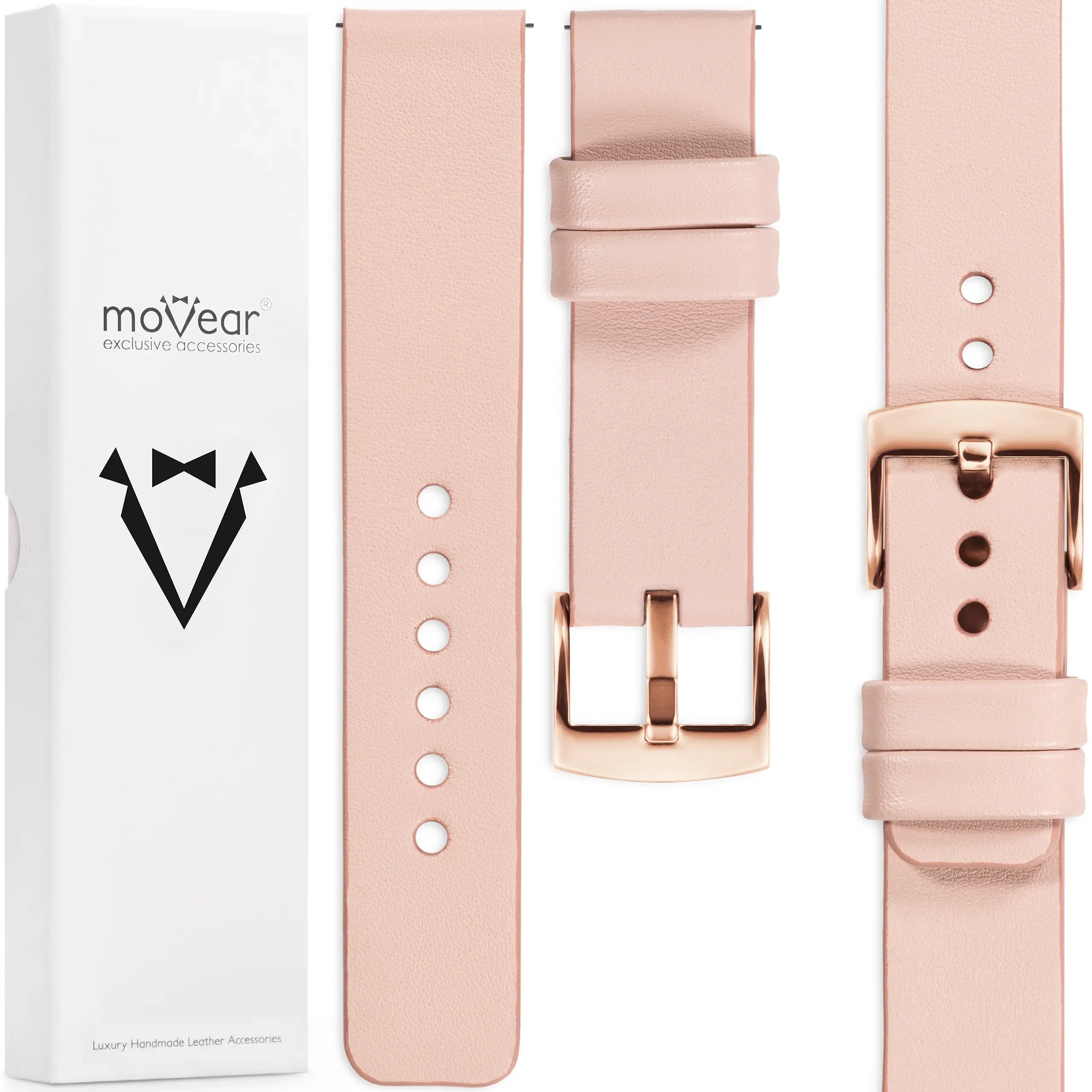 Exkluzivní řemínek 18 mm pro prémiové hodinky, stylový Movear, růžový