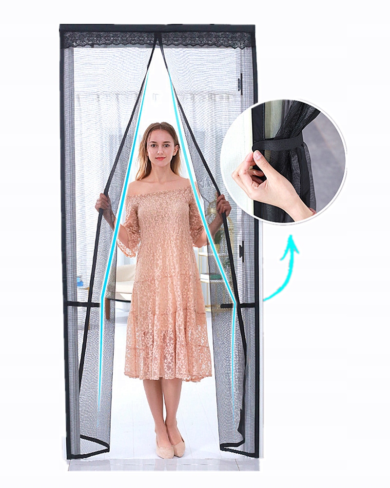 MOSKITIERA SIATKA NA DRZWI Z MAGNESEM 200x70cm Stan opakowania oryginalne