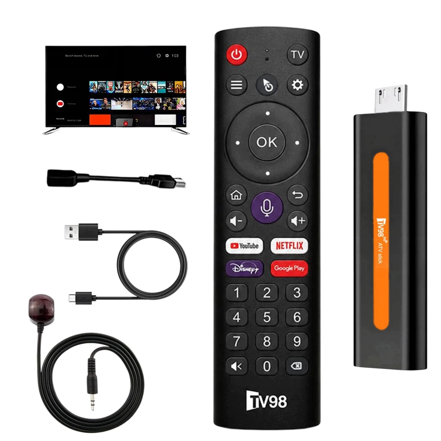 Přehrávač Multimediální nástavec Android 14 Smart Tv Stick Box WiFi 2/16