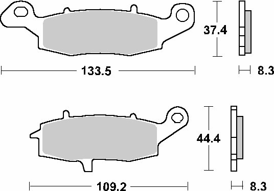 KLOCKI HAMULCOWE SBS KAWASAKI ER6 N F 06-14 PRZÓD Producent SBS