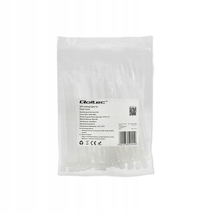 

Qoltec Opaski zaciskowe 3.6*100mm Nylon Uv