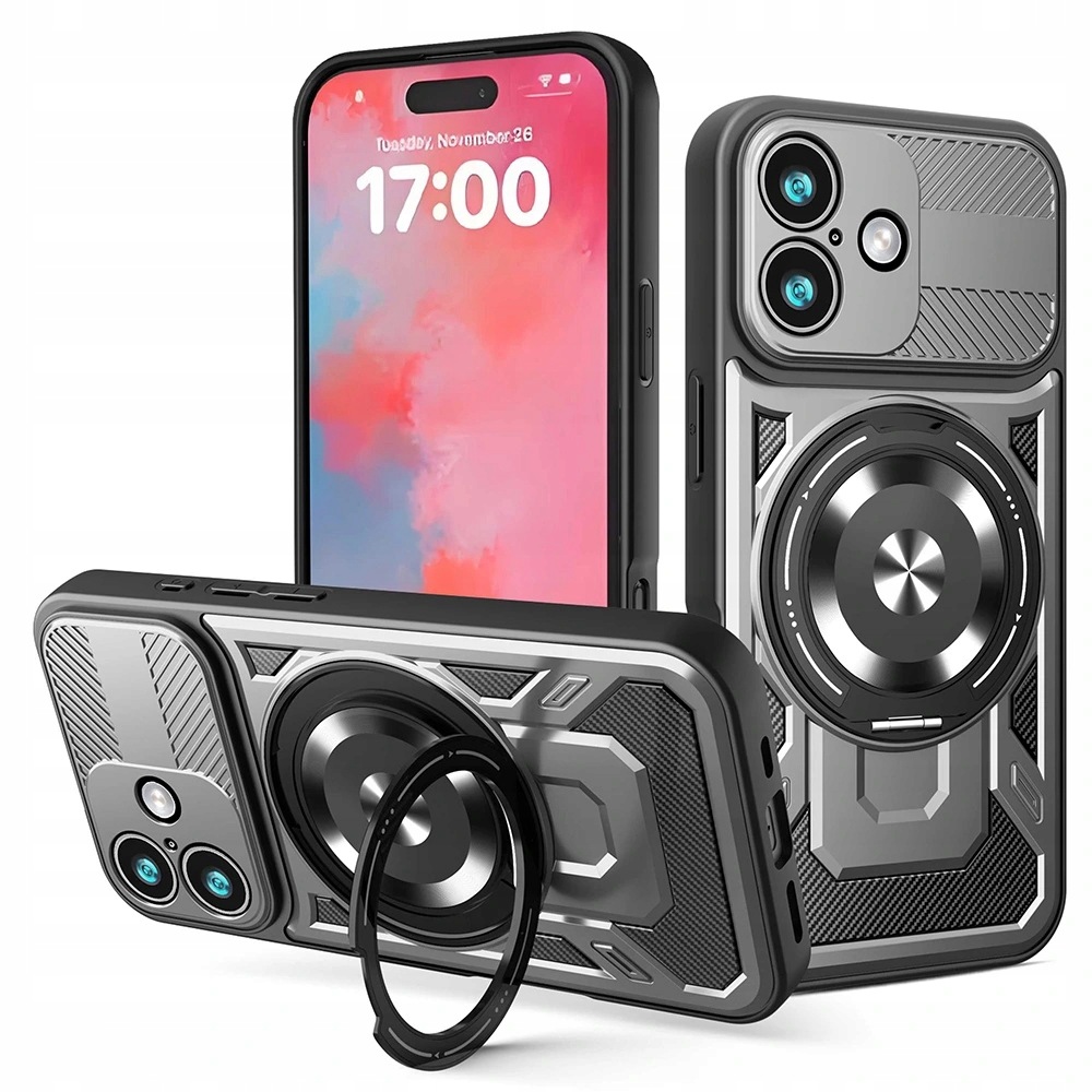 Techsuit etui RuggedCam do iPhone 17 szare