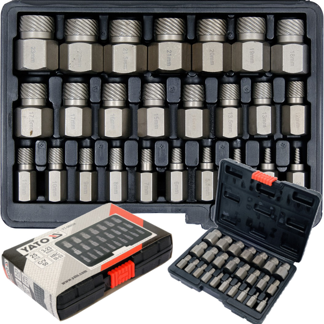 Yato Wykrętaki Do Uszkodzonych Śrub Węwnętrznych Hex Torx Spline 25szt.