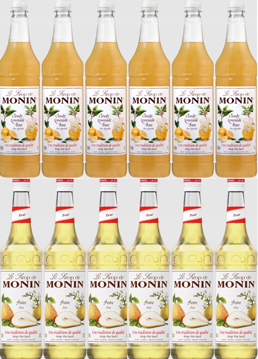 6x Syrop Cloudy Monin baza, 6x Gruszka Monin