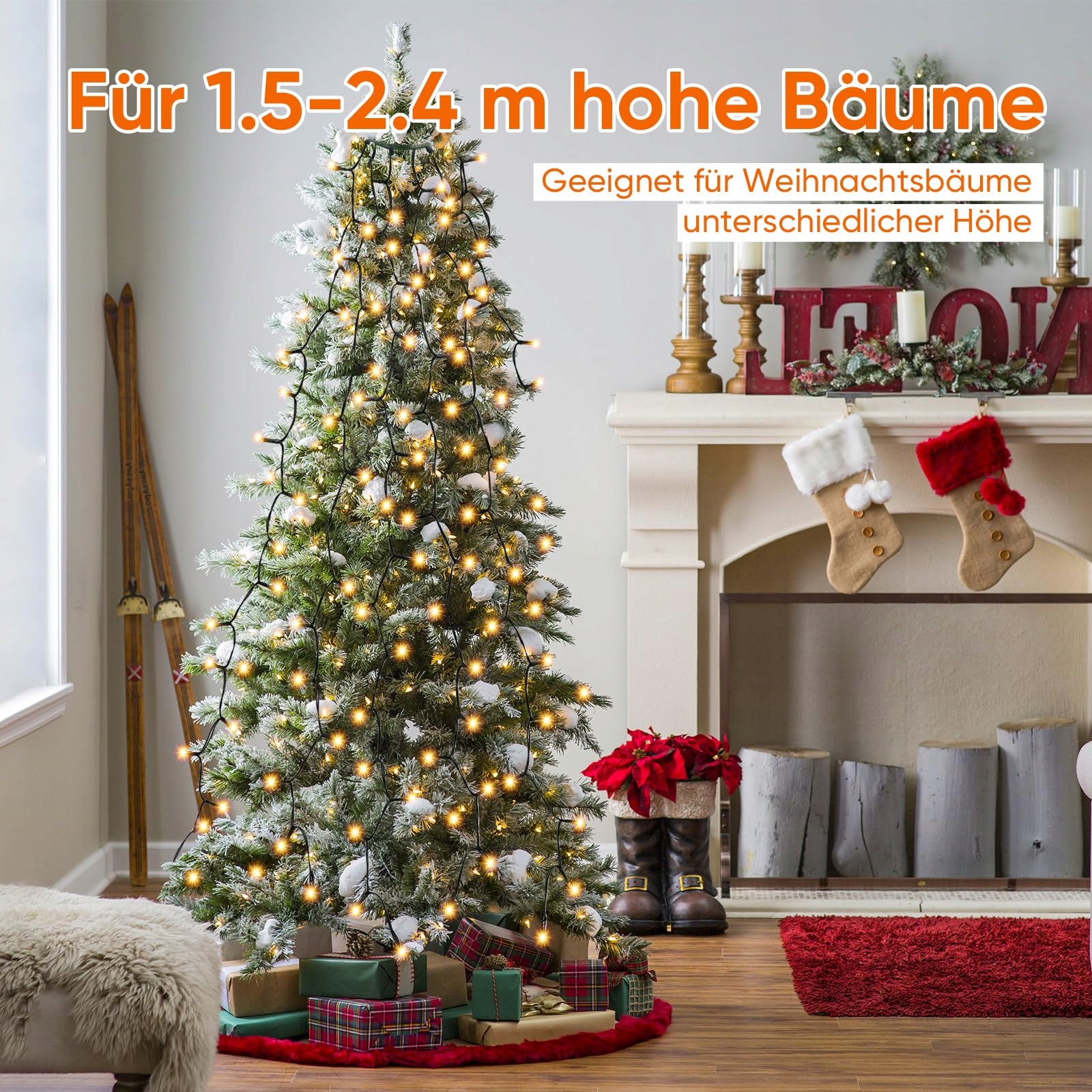 SALCAR Grilanda Świetlna Lampki Choinkowe Wodoodporne Świąteczne 280 LED 2M — miniatura 6