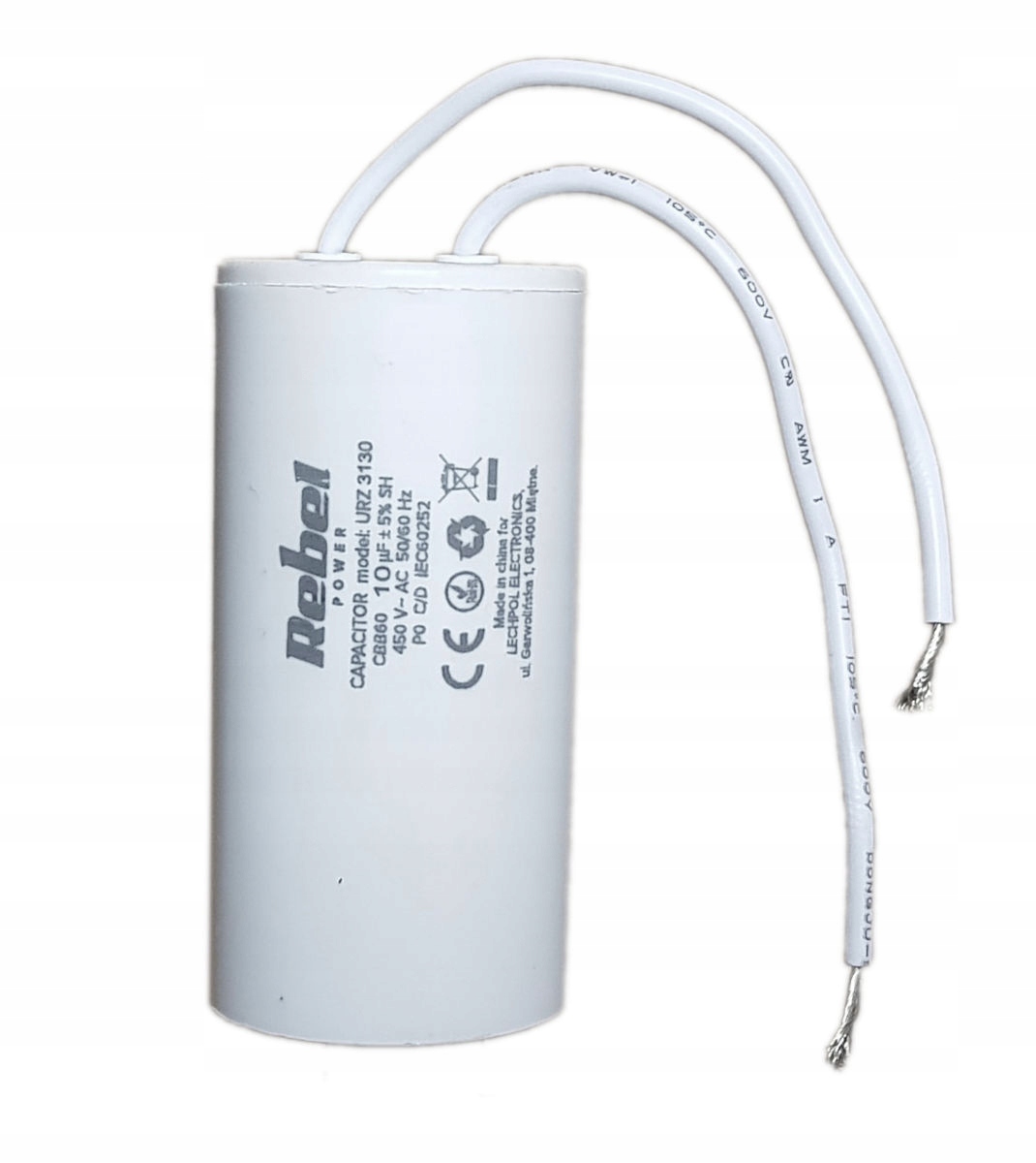 

Kondensator rozruchowy 10uF 450V CBB60 Rebel