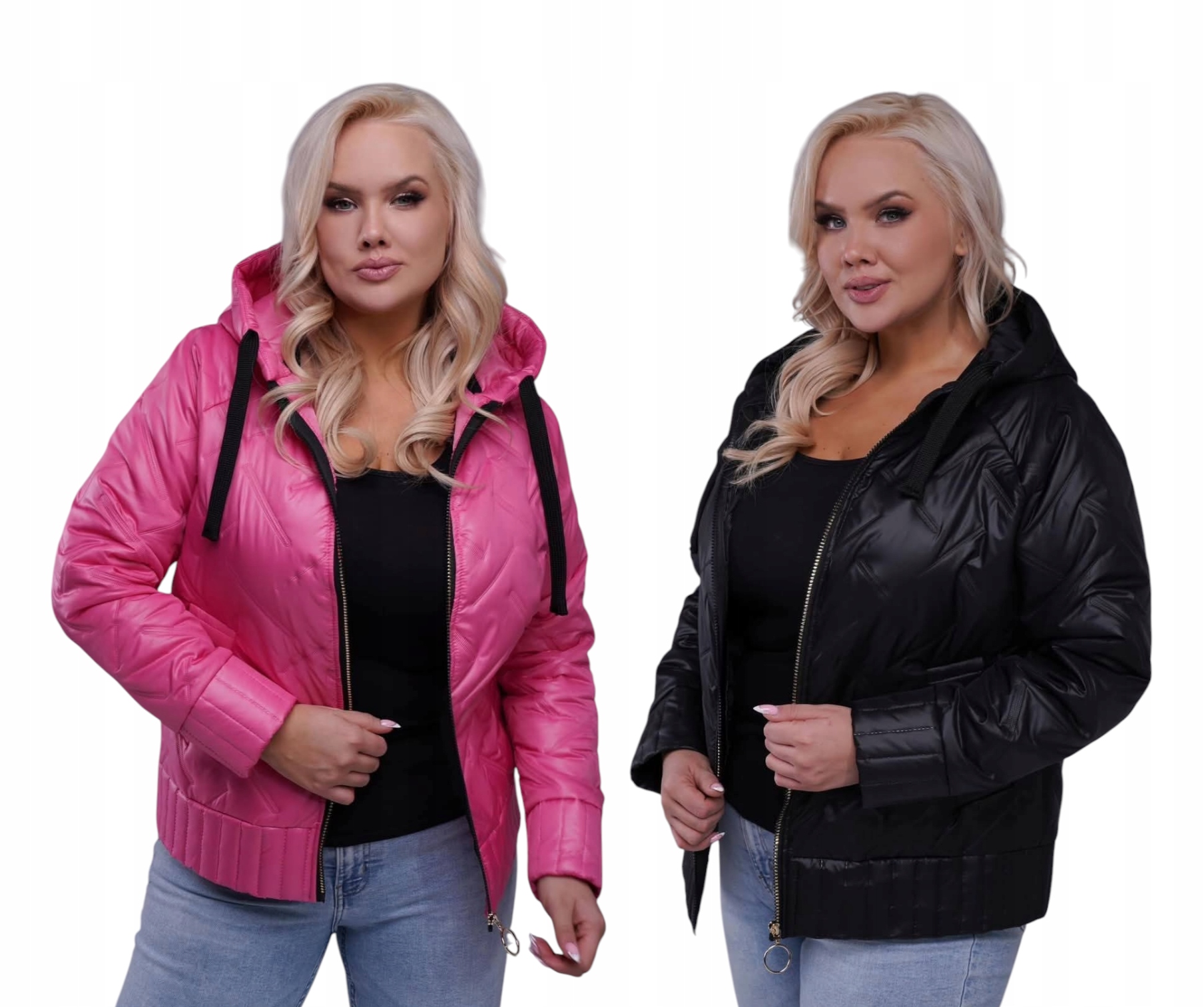 Prošívaná bunda plus size – barvy. Velikost 50/52