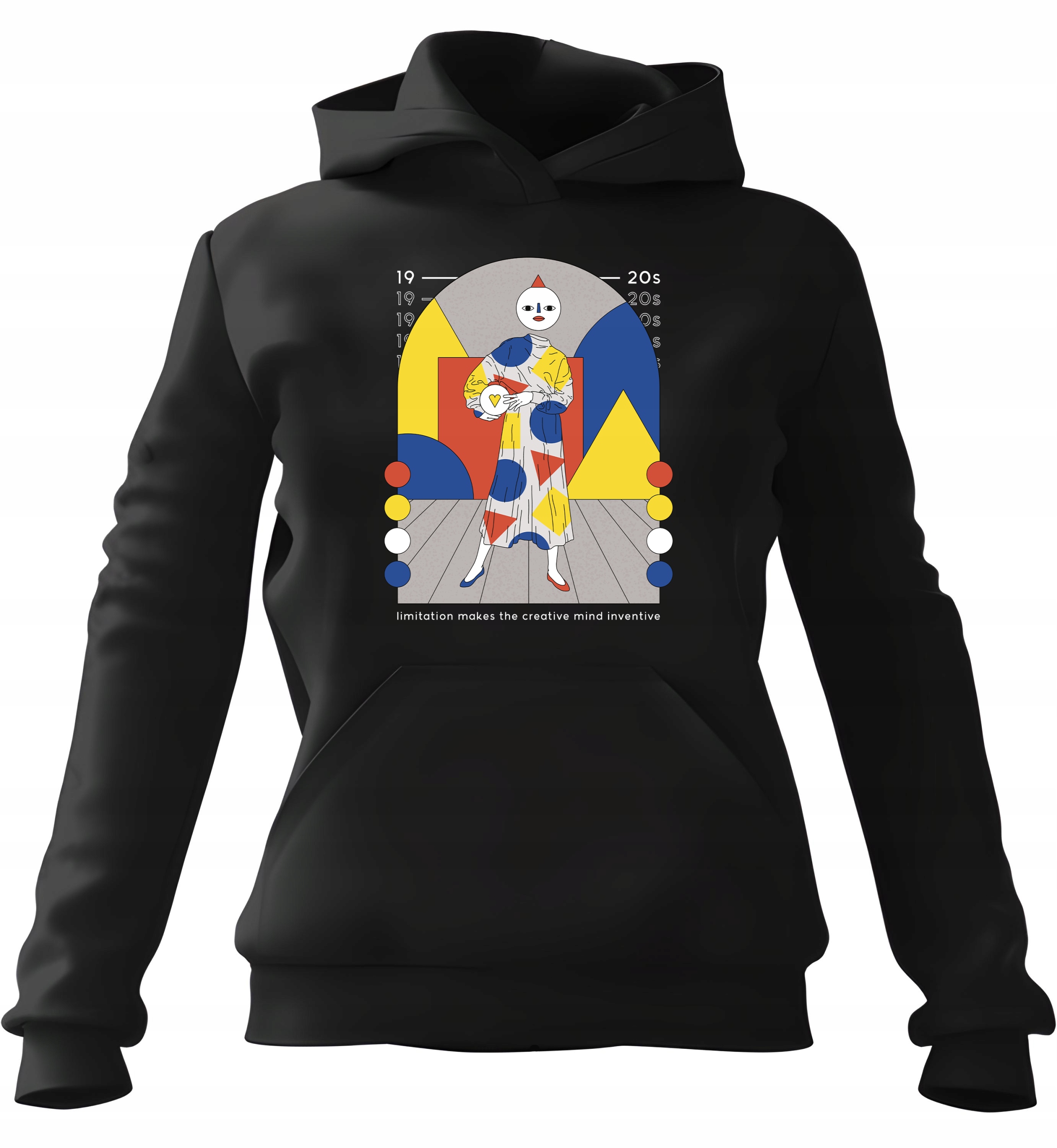 pánská mikina s kapucí Bauhaus Figure Černá XL pro muže, muže a muže