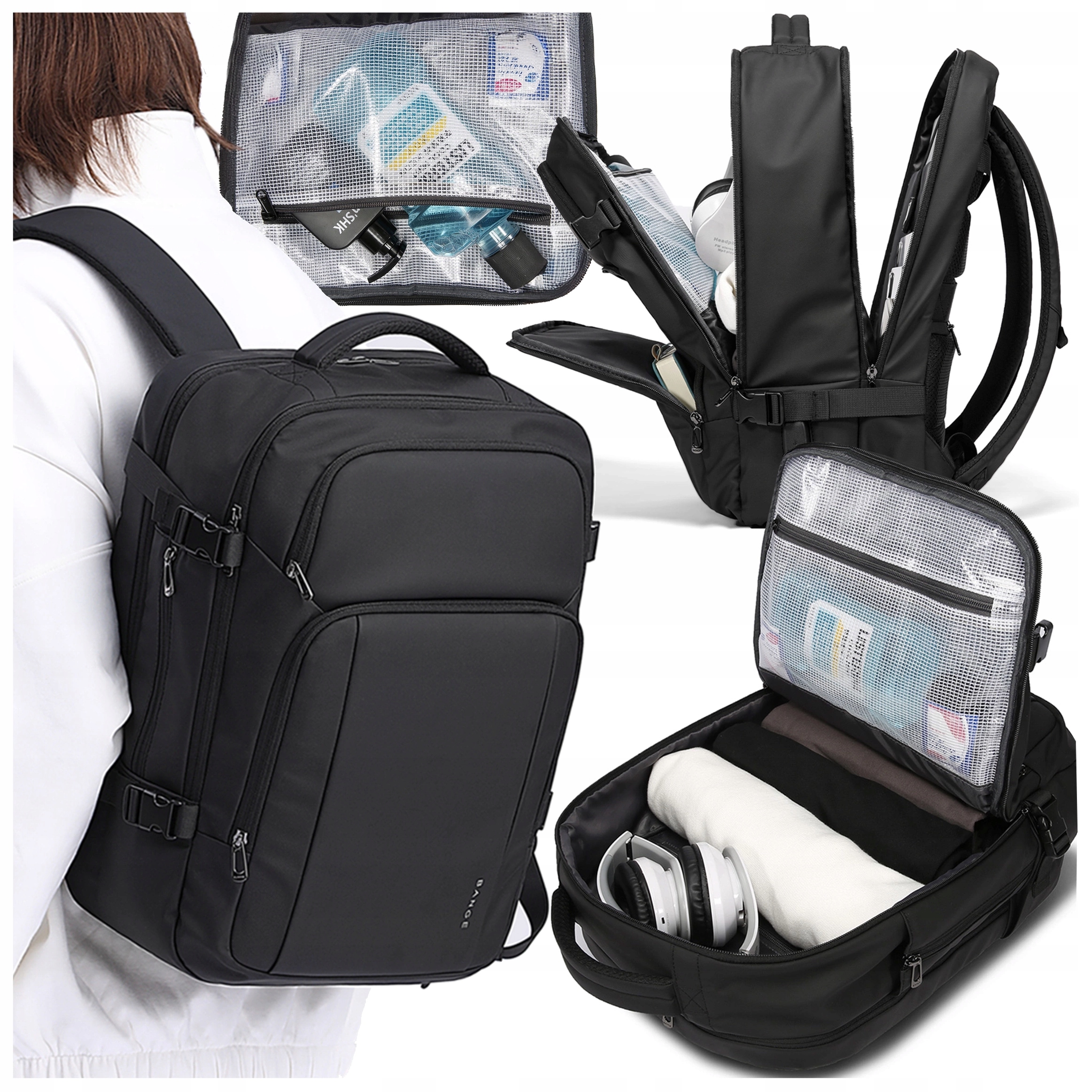 Batoh s prostorem pro notebook 17.3" do práce, prostorný, funkční, městský, Usb