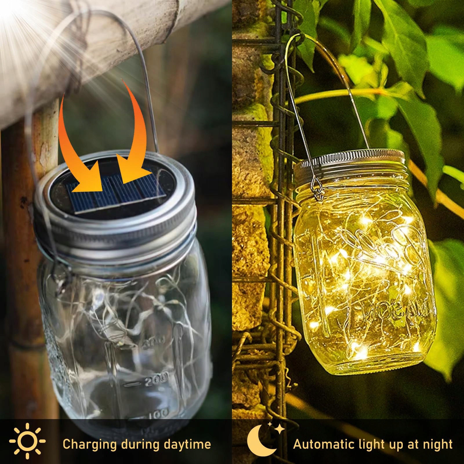 Lampki Solarne Mason Jar Ogrodowe Dekoracyjne 6 Szt 3m 30 LED GOMETY — miniatura 3