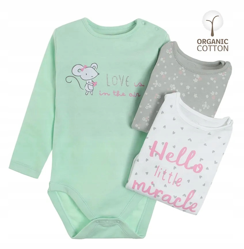 

Cool Club Body Długi Rękaw 3szt 9-12m 80cm Myszka