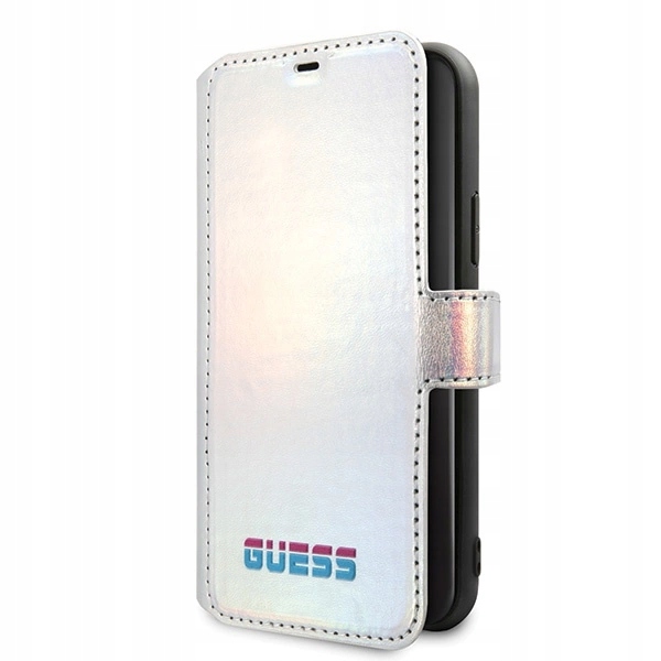 Pouzdro Guess Iridescent pro iPhone 11 Pro Max stříbrné