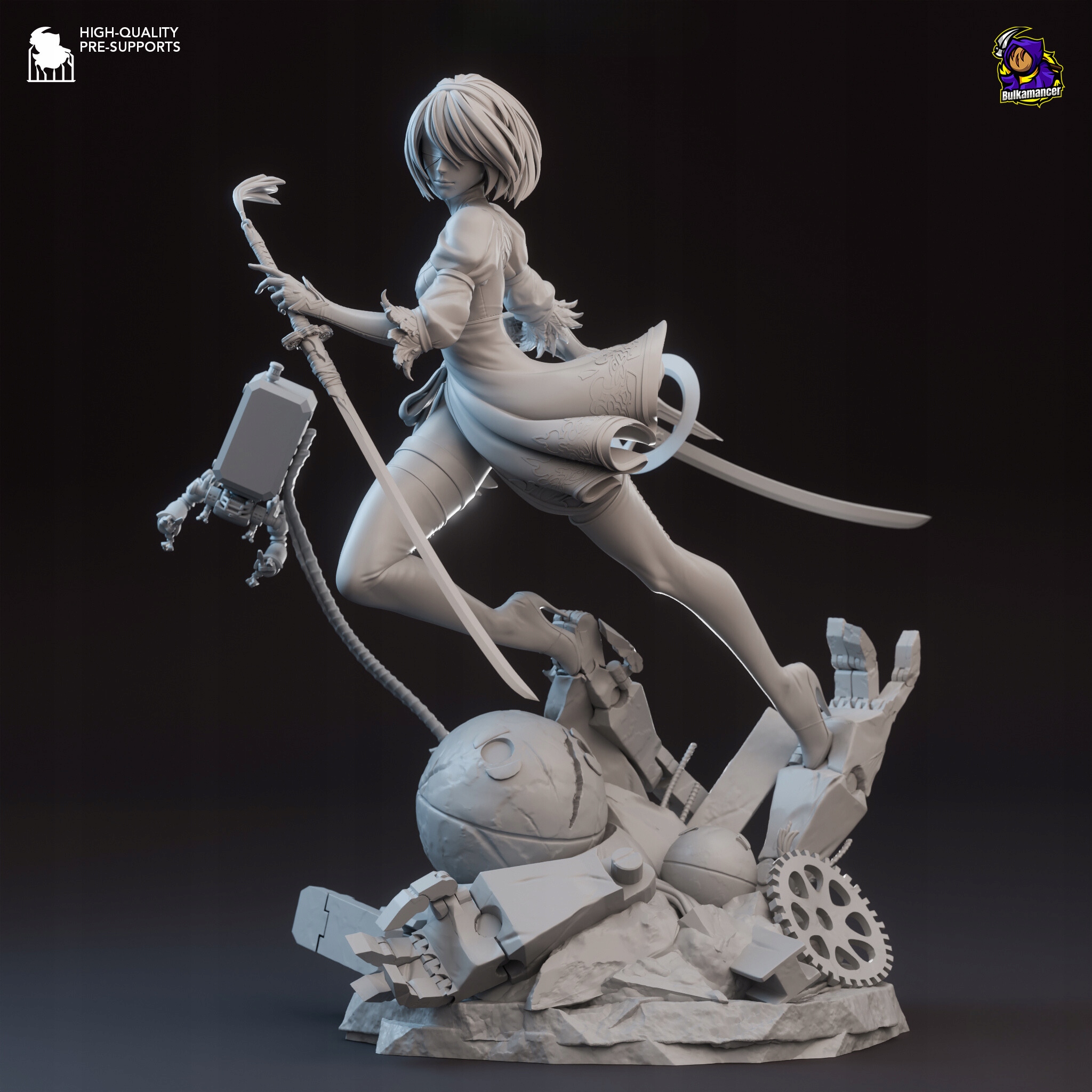 Figurka 2B NieR Automata Bulkamancer Sulpts 3D tisk 12K