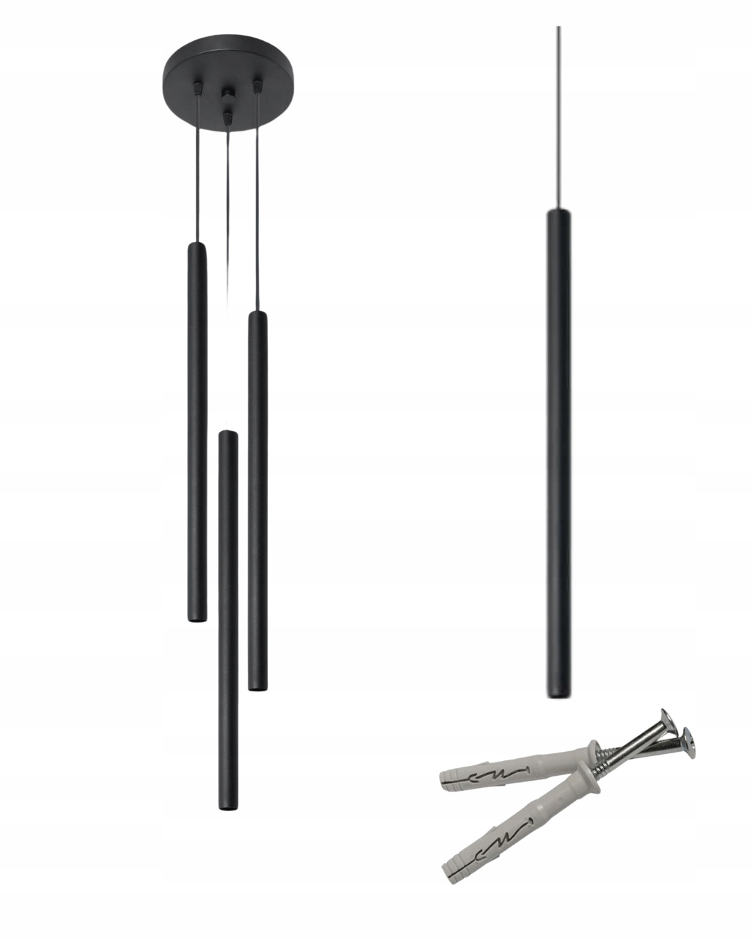 Czarna lampa wisząca okrąg koło tuba nad wyspę lampa sufitowa regulowana