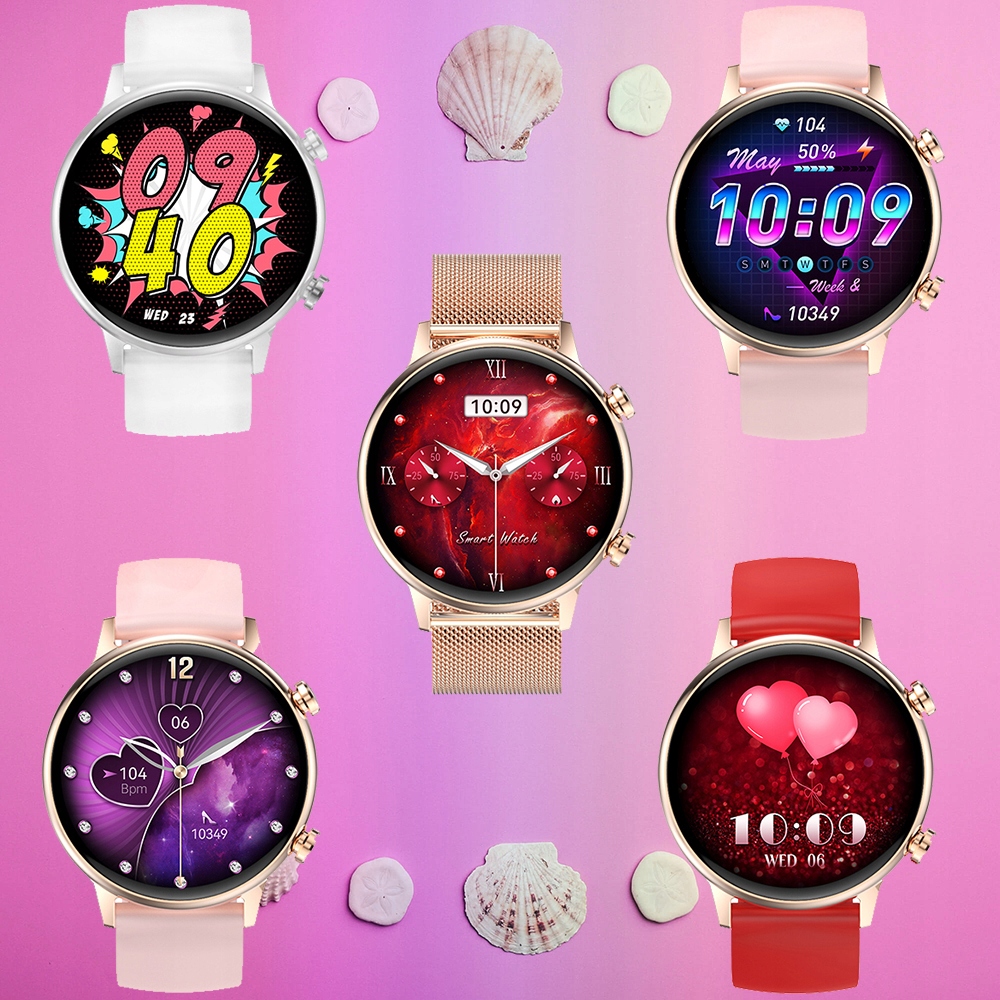 SMARTWATCH DAMSKI ENTER ROZMOWY PULS PL MENU MESH Szerokość koperty 39 mm