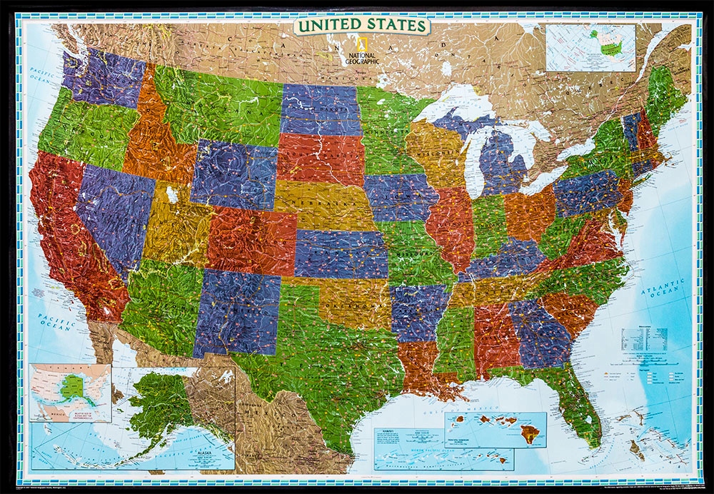 USA mapa ścienna 'KORKOWA' PINBOARD