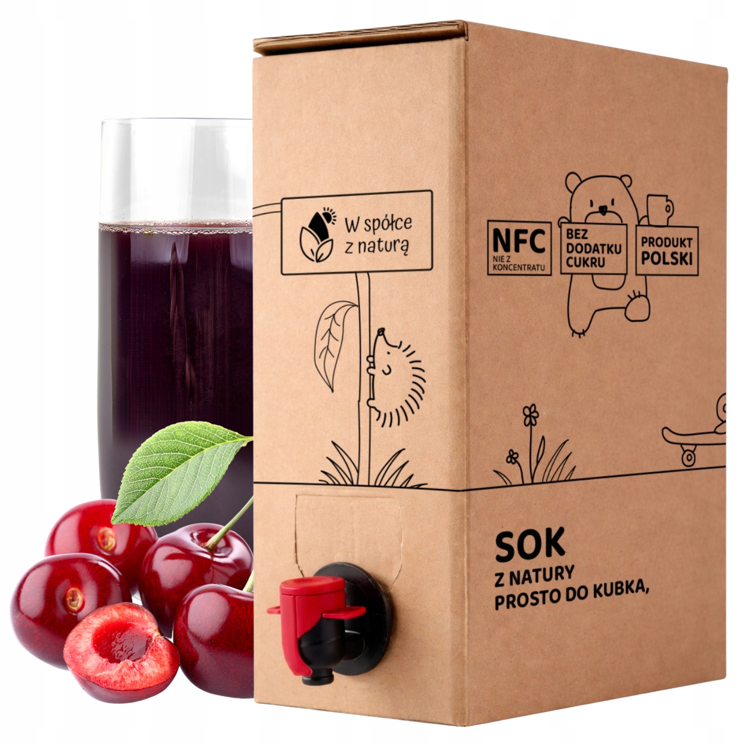 Sok Wiśniowy Tłoczony 5L Sok z Wiśni Naturalny Nfc Wiśnia 100% Bez Dodatków