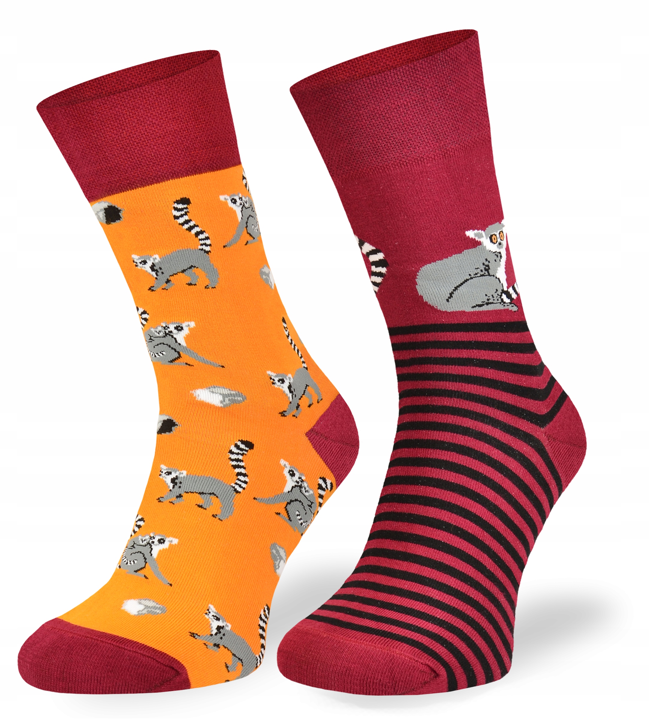 

Kolorowe asymetryczne skarpetki – Lemury