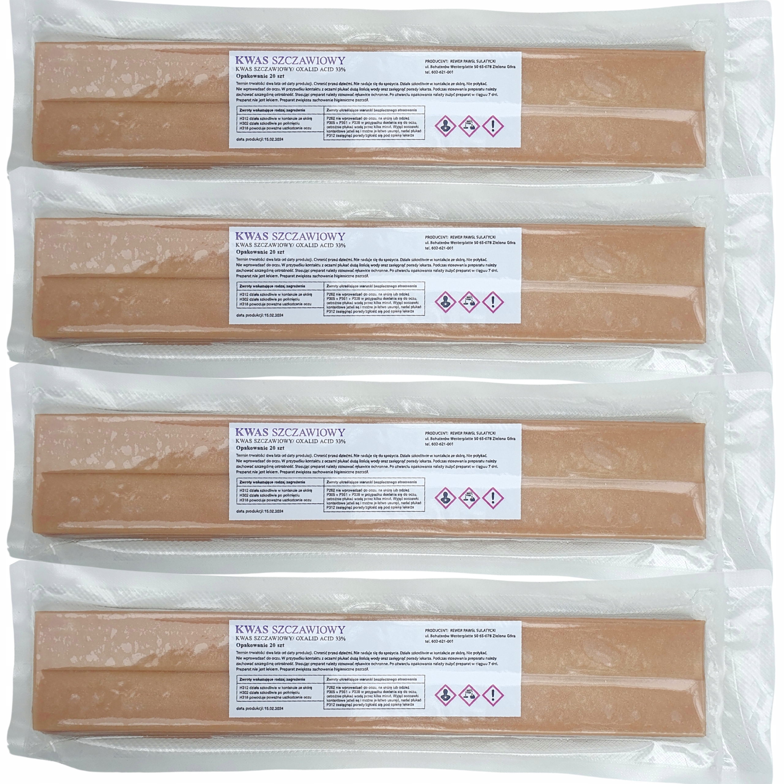 Kwas Szczawiowy 33% Paski 80 sztuk Paski do Ula Paski dla pszczół brązowe