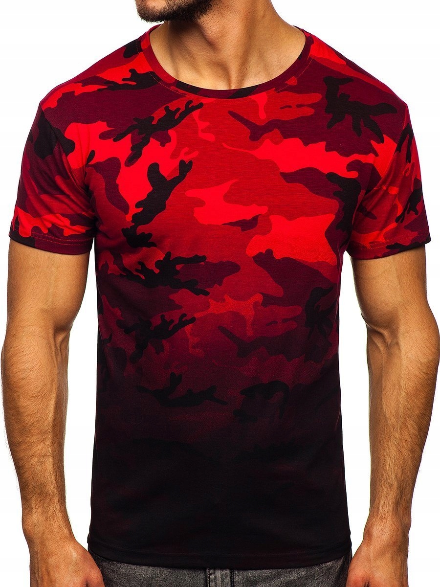 

T-shirt Męski Z Nadrukiem Czerwony S808 DENLEY_2XL