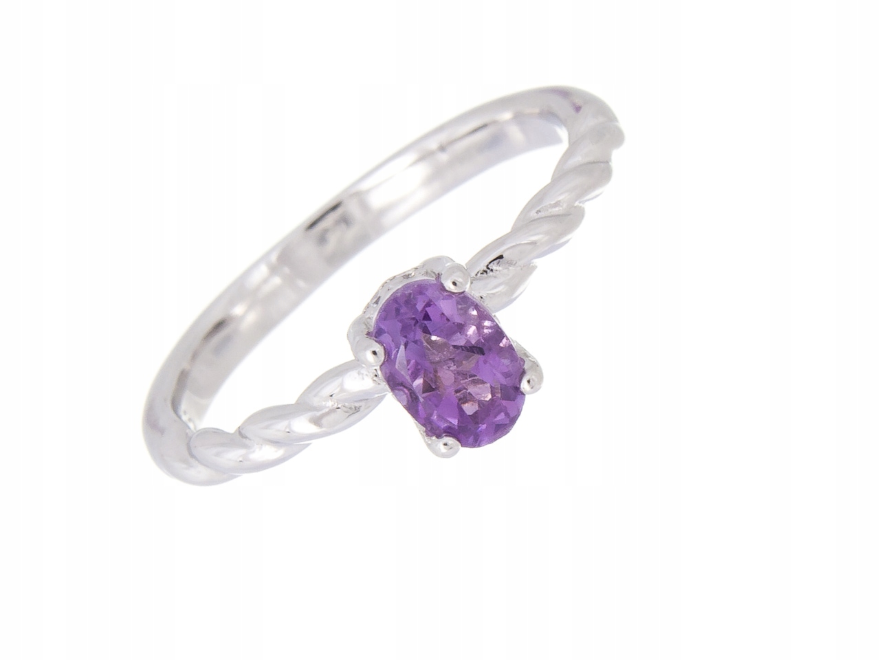 Stříbrný Prstýnek Prsten Vel Přírodní Ametyst
