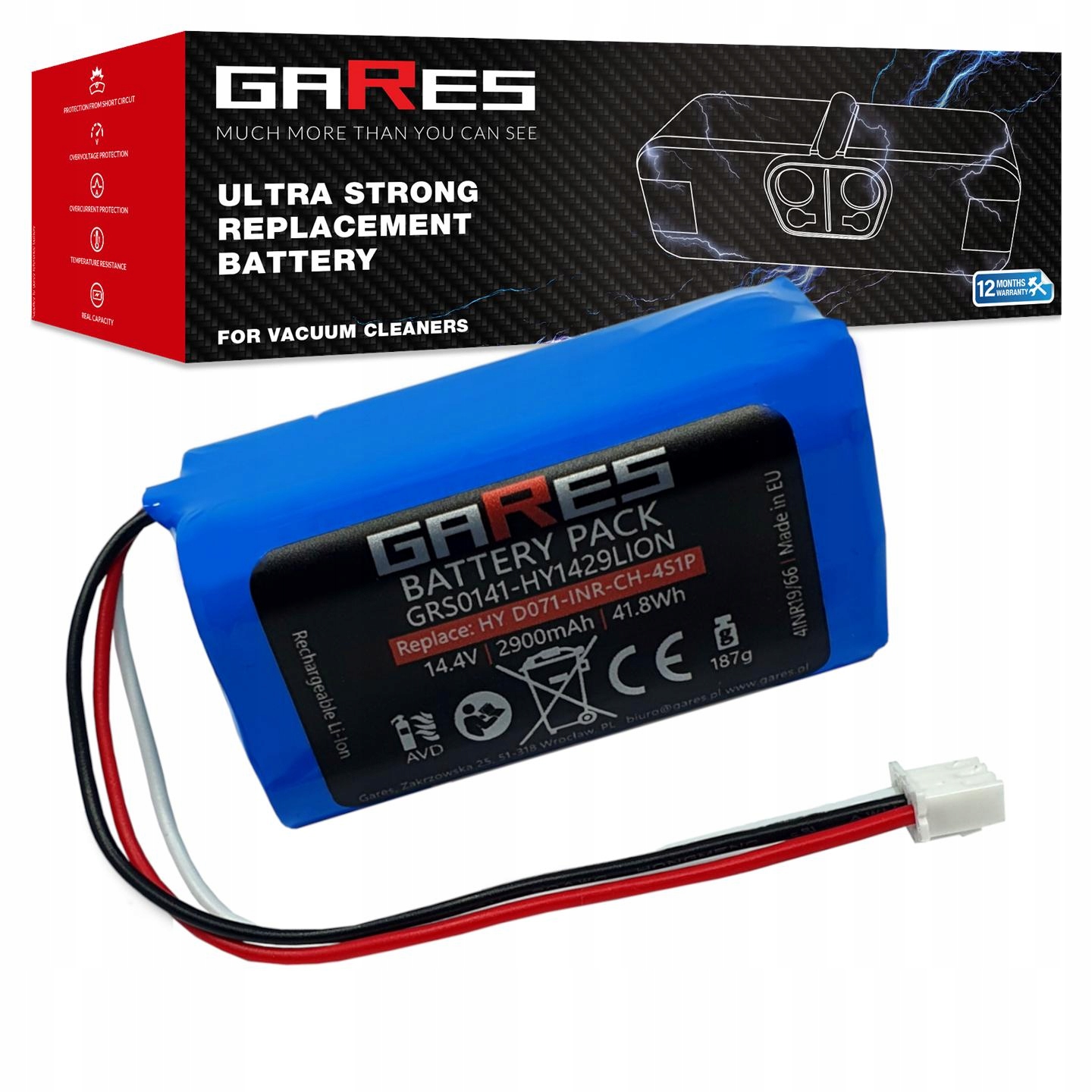 Akumulátor Gares pro Proscenic 830P 820P Neo 820P Neo 830P 14,4V 2,9Ah