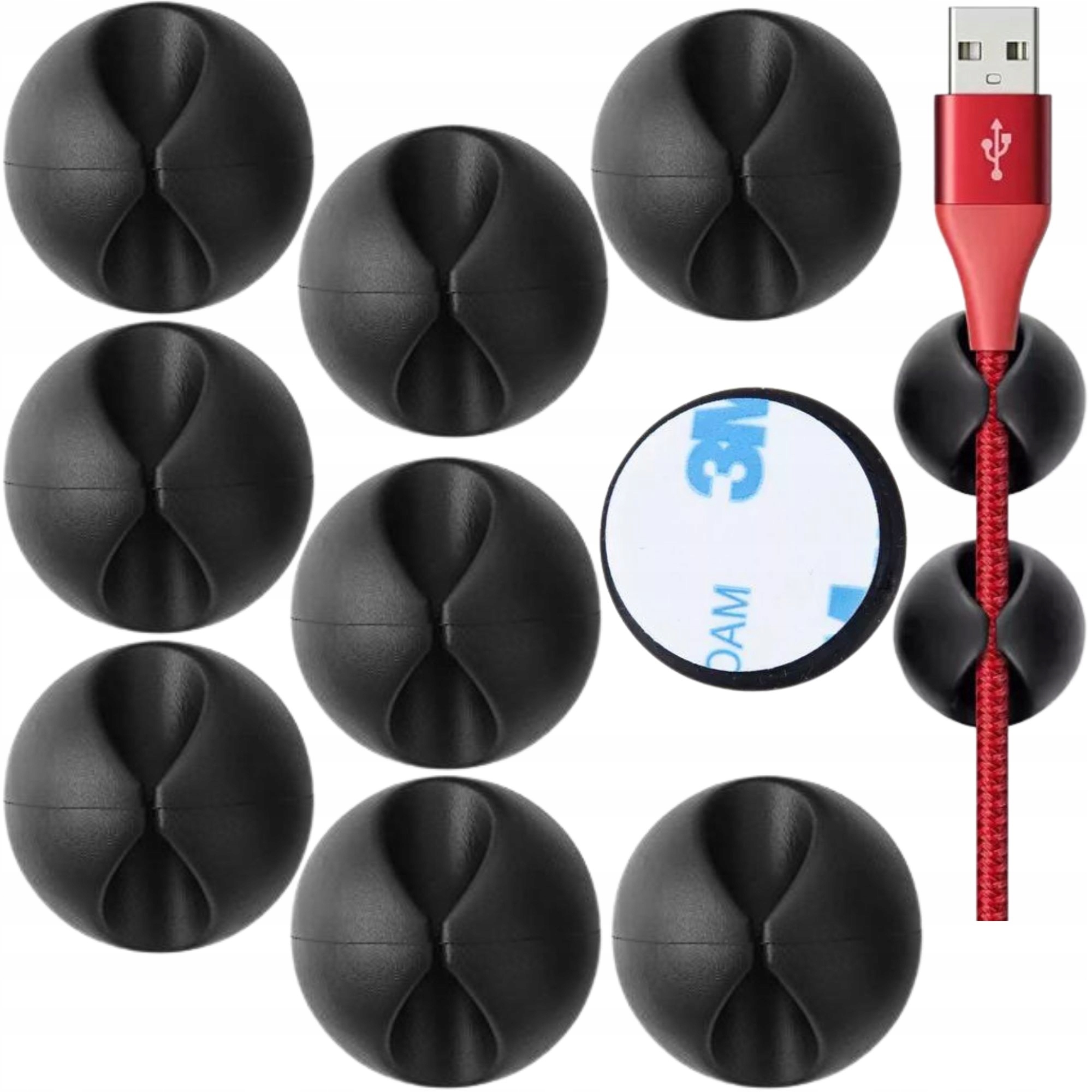 

Organizer uchwyt kabli Cable Drop 10szt taśma 3M