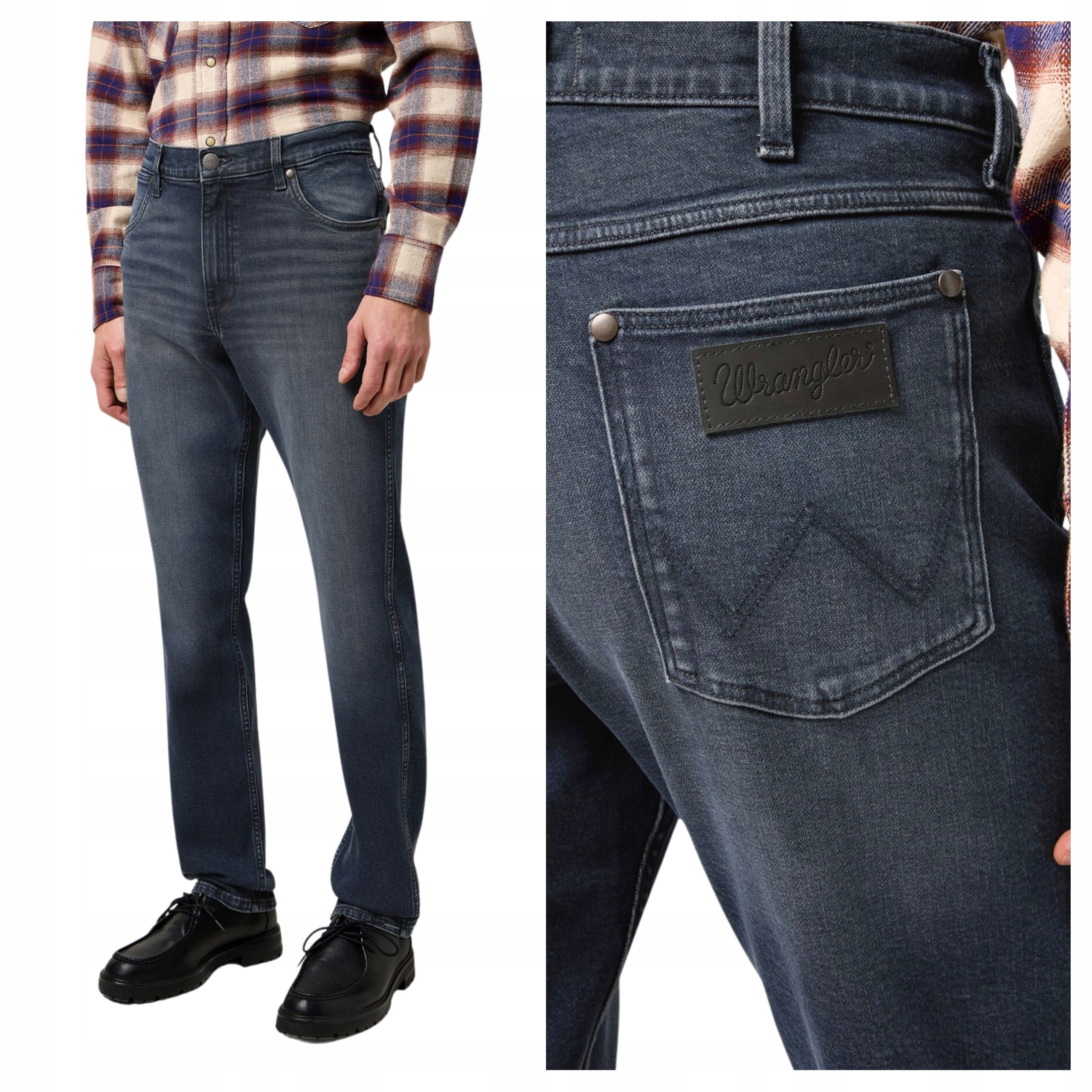 Pánské kalhoty Wrangler Greensboro Straight Fit Jeans Ocean Storm W33 L30