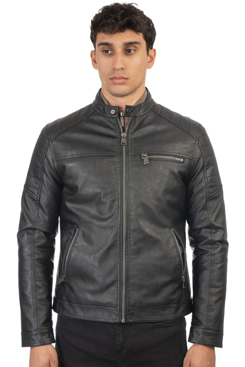 Velká pánská kožená bunda Biker MLJK-2021 Double