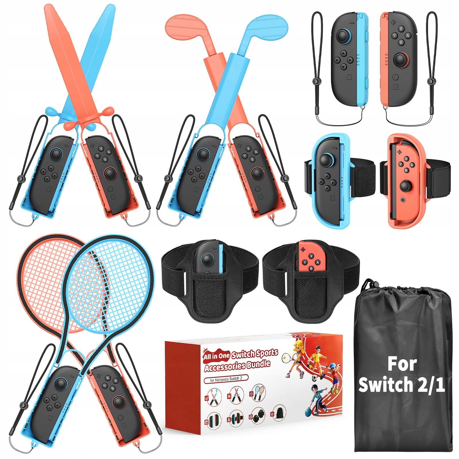 MENEEA 13 w 1 Zestaw akcesoriów sportowych do konsoli Nintendo Switch 2