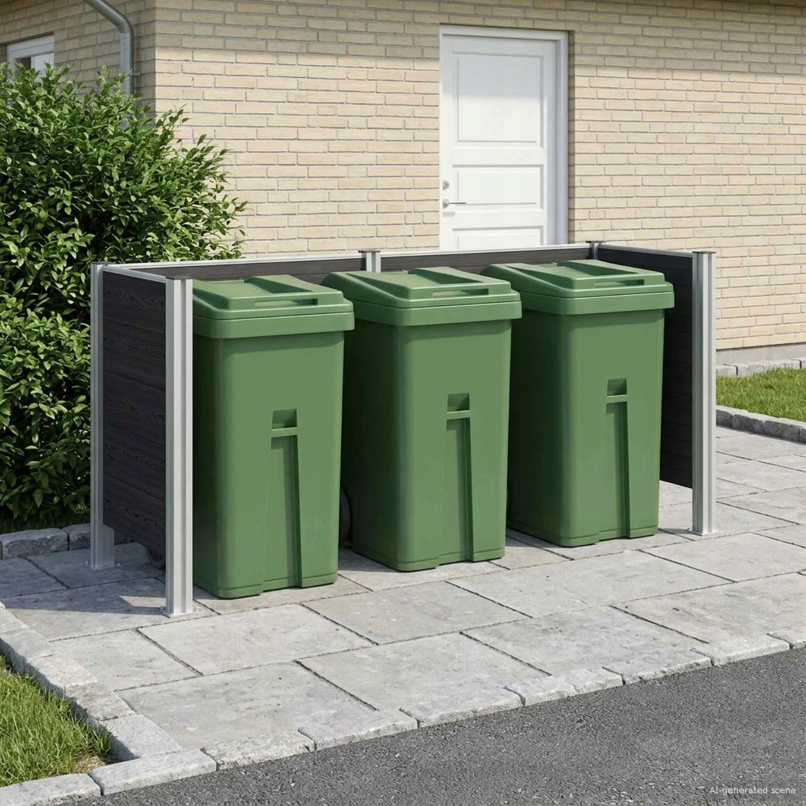 vidaXL Plot pro popelnice Šedá 237 x 85 x 115 cm Hliník a Wpc