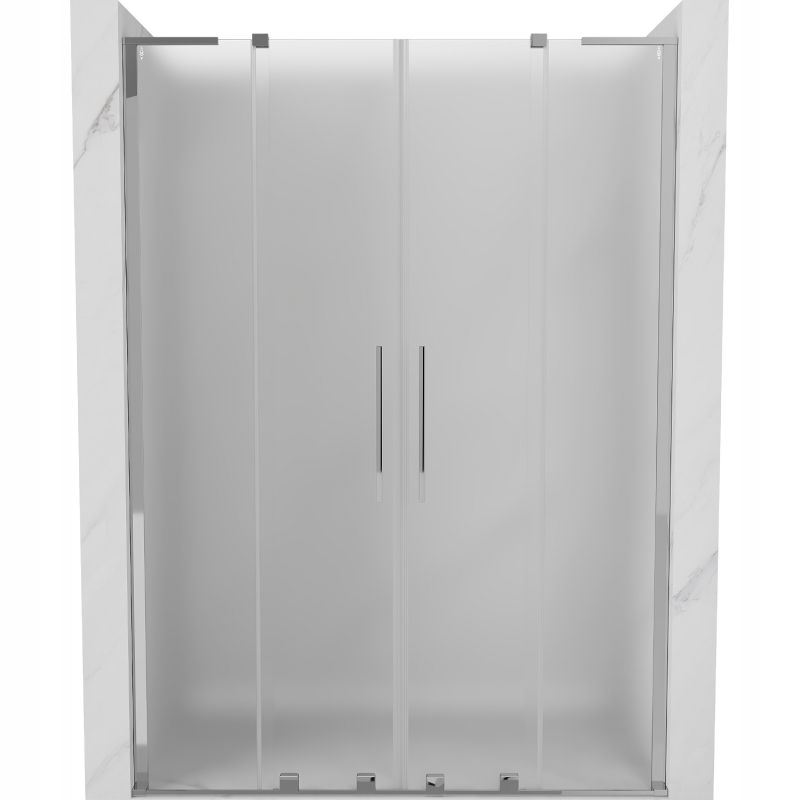 Drzwi prysznicowe przesuwne 150 wnękowe Mexen Velar L Duo szron 8 mm chrom
