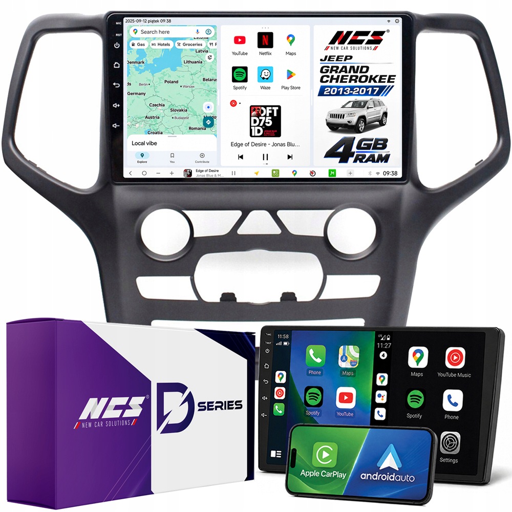 Autorádio Ncs D9 Jeep Grand Cherokee 2014-2017 Android 4GB Lte