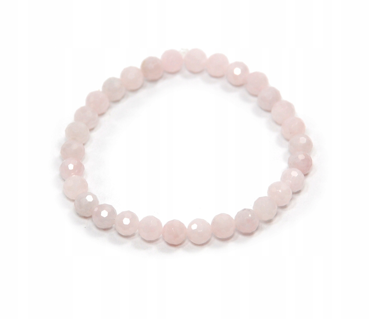 

Bransoletka naturalny Kwarc Różowy kulki 6mm faset