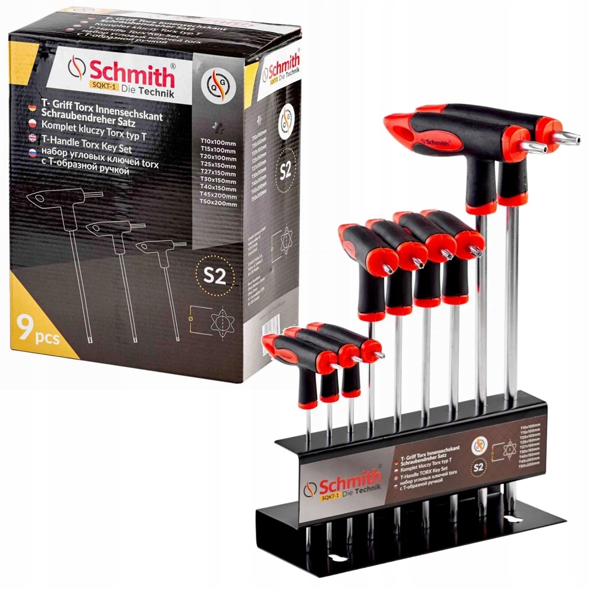 Schmith Zestaw kluczy Torx T10-T50 klucze imbusowe typ T 9 szt. SQKT-1