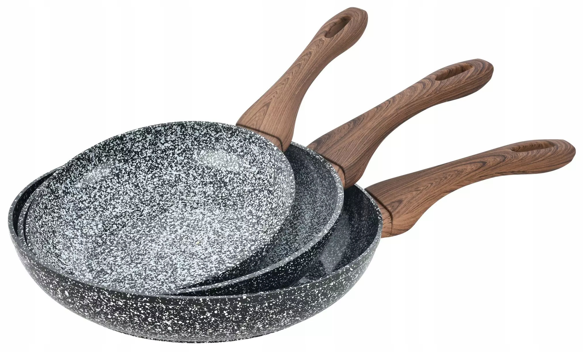 Sada 3 panvíc, hliník, šedý mramor Ø20/24/28 cm, KingHoff