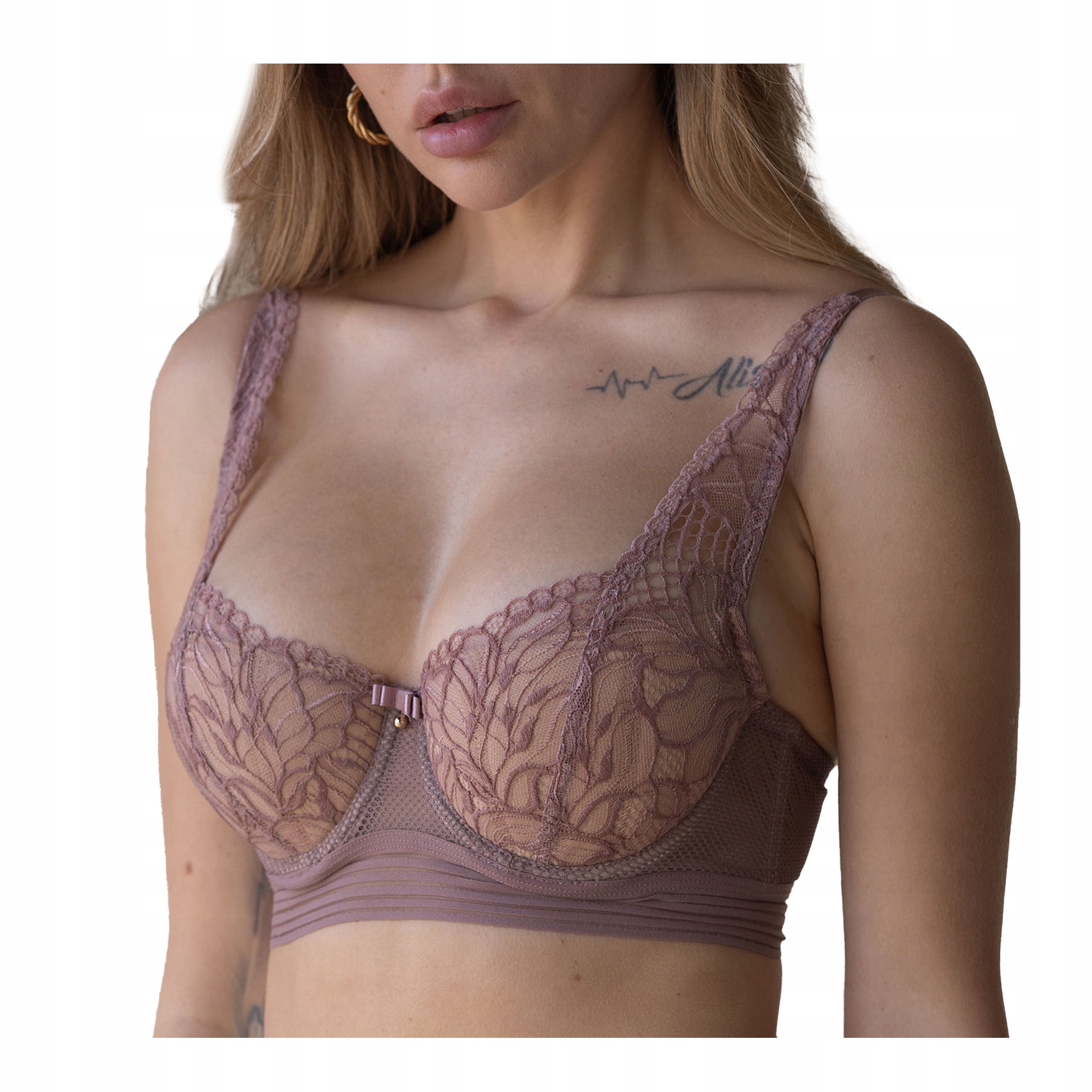 Sexy krajková podprsenka s kosticemi, dámská podprsenka Kleo 75C